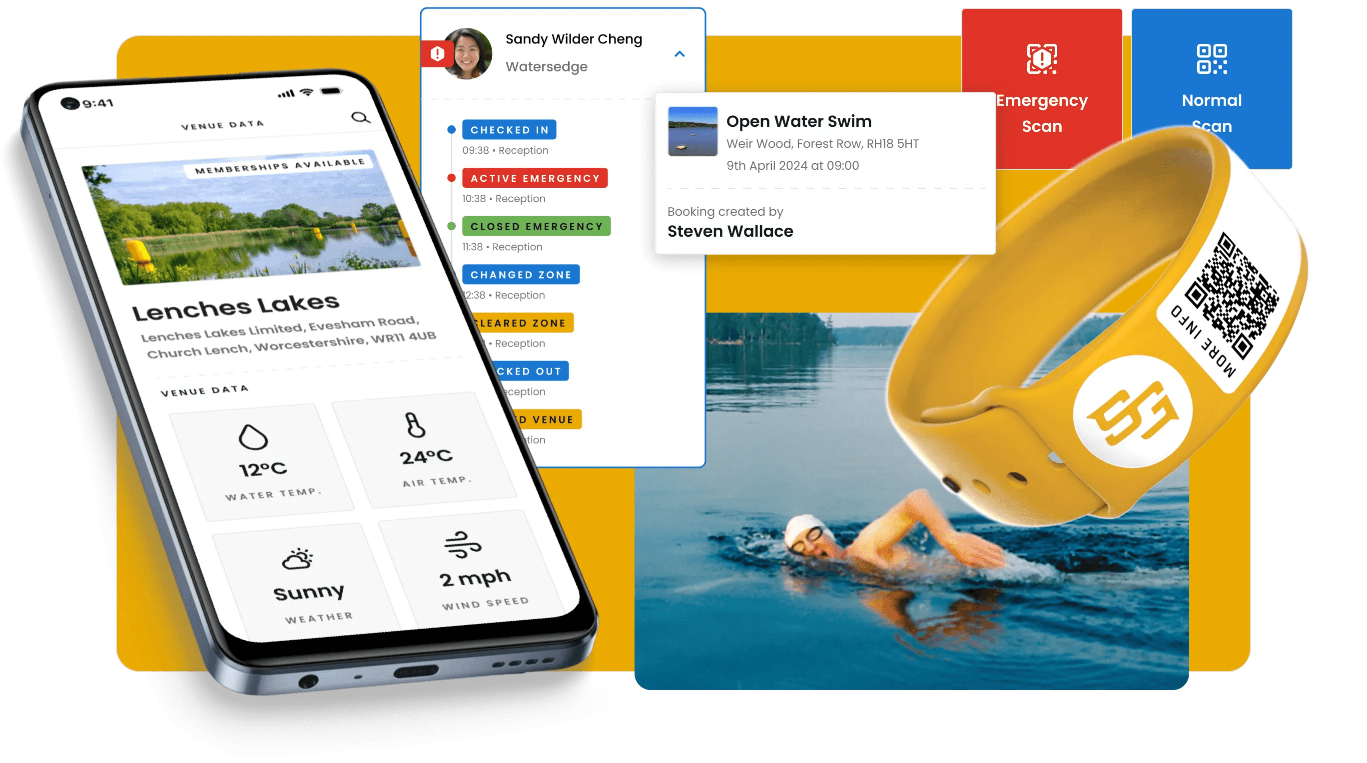 Open water swim safety platform